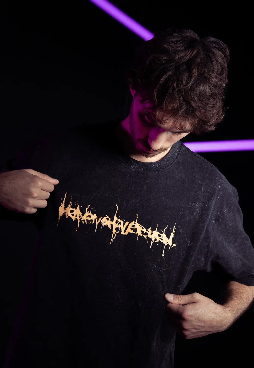 Impericon Logo Acid Wash Premium T-Shirt schwarz