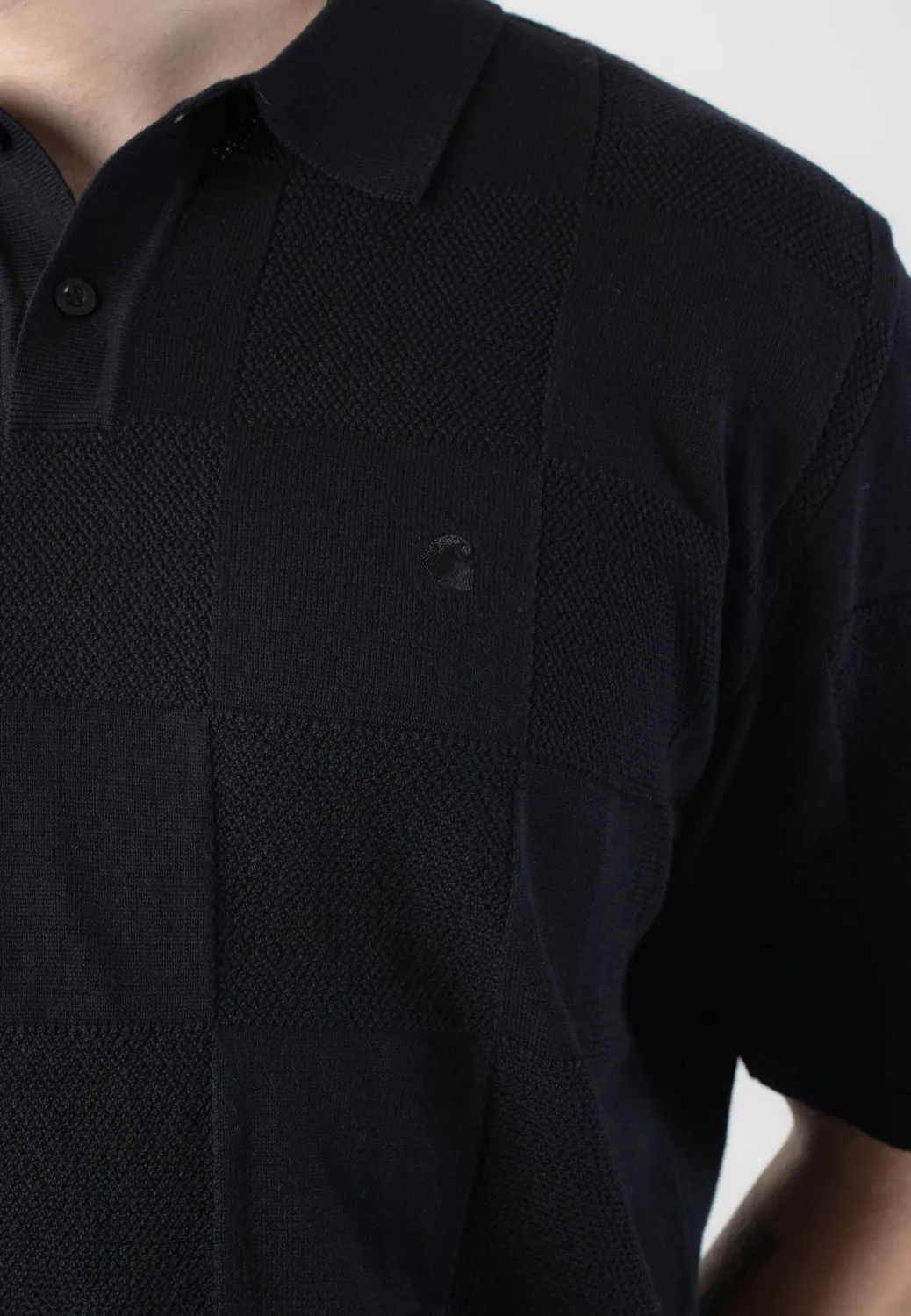 Impericon Checker Black Polo schwarz Kurzarm
