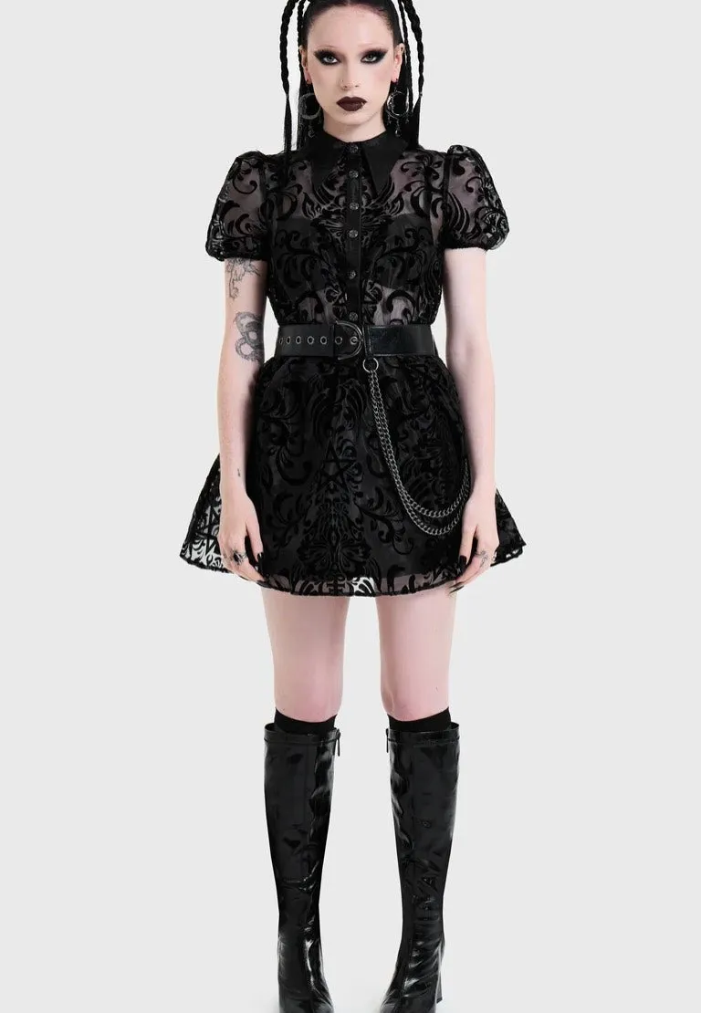 Impericon Bloodlust Organza Mini Kleid schwarz