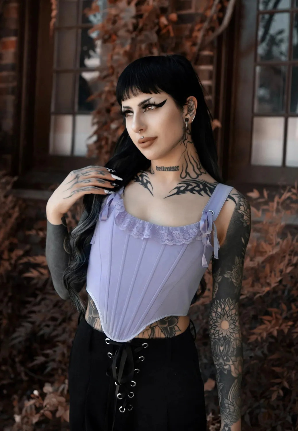 Impericon Mysticism Lavender Korsett lila Satin