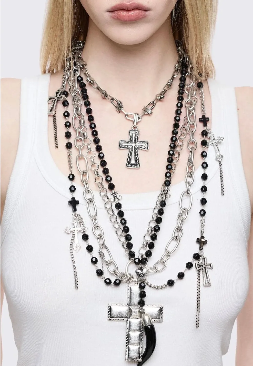 Impericon Requiem Layered Silver Kette Gothic