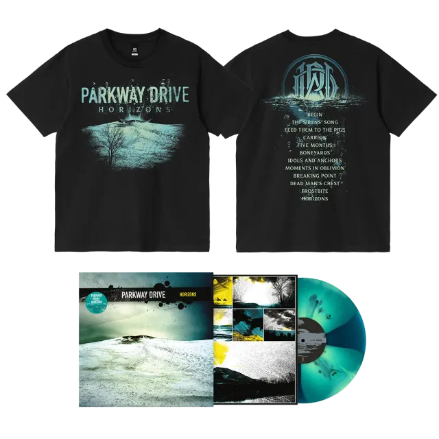 Parkway Drive Horizons Tracklist T-Shirt LP Bundle Sea Blue