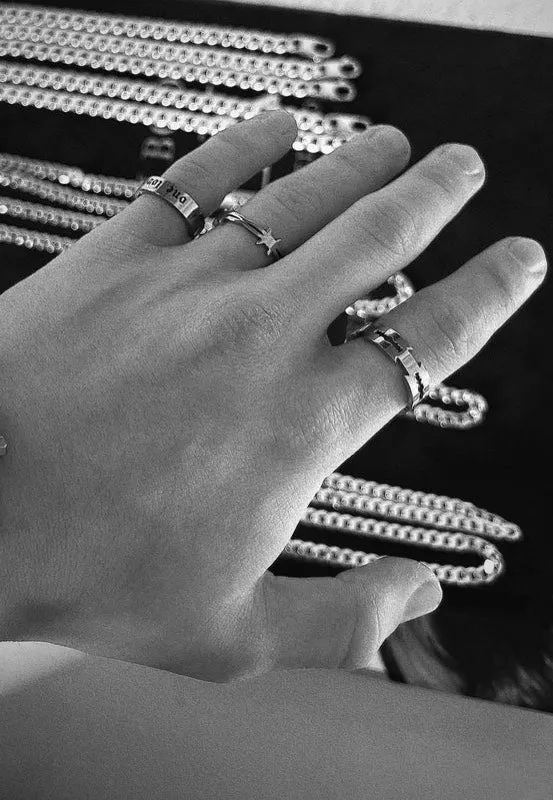 Impericon Razor Blade Silver Ring Silber