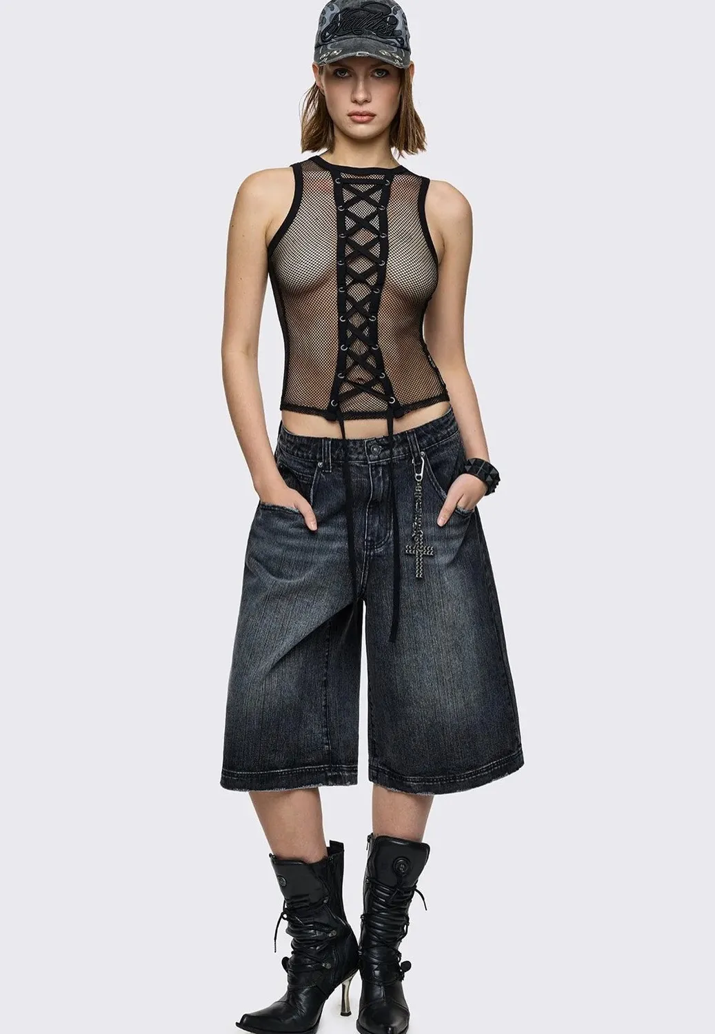Impericon Thrill Fishnet Vest Black Top schwarz Mesh