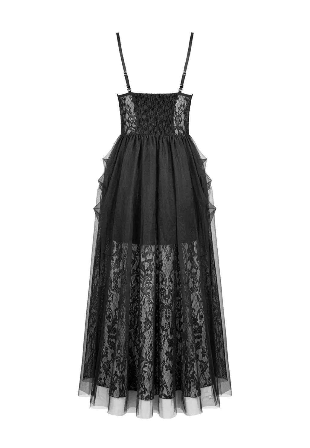 Impericon Dark Rite Gothic Lace Long Kleid schwarz Spitze