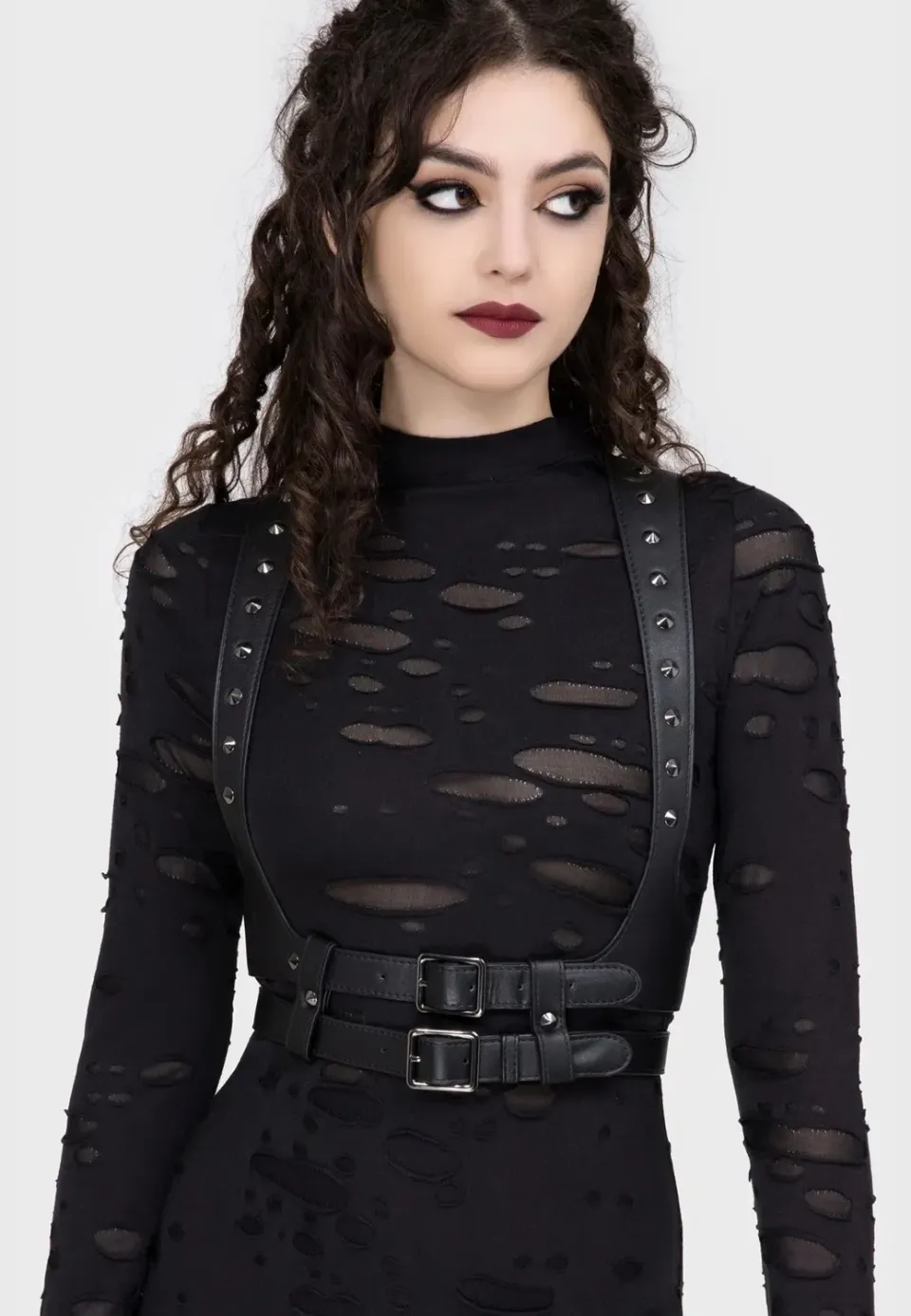 Impericon Ivy Harnisch Kunstleder schwarz XS/M Gothic