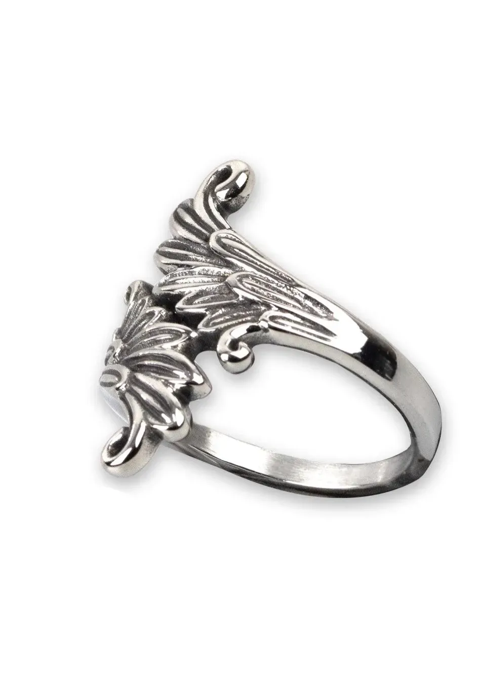 Impericon Mirrored Wings Ring Silber Metall