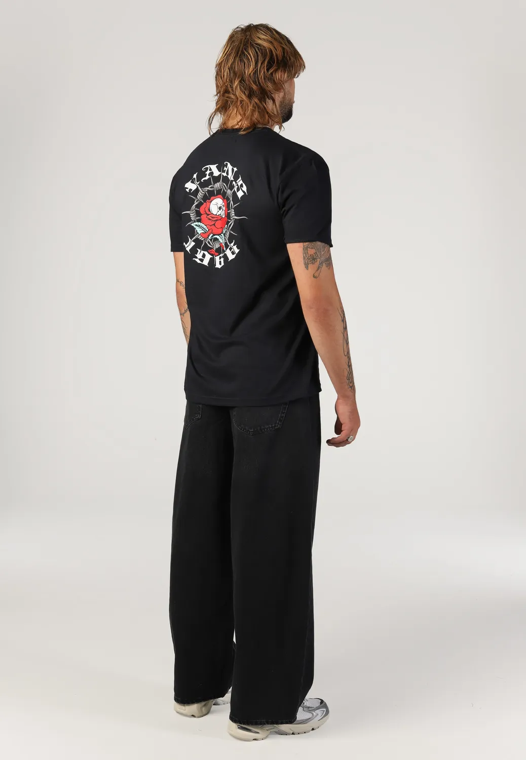 Impericon Kayce Barrel Black Denim Jeans Relaxed Fit schwarz