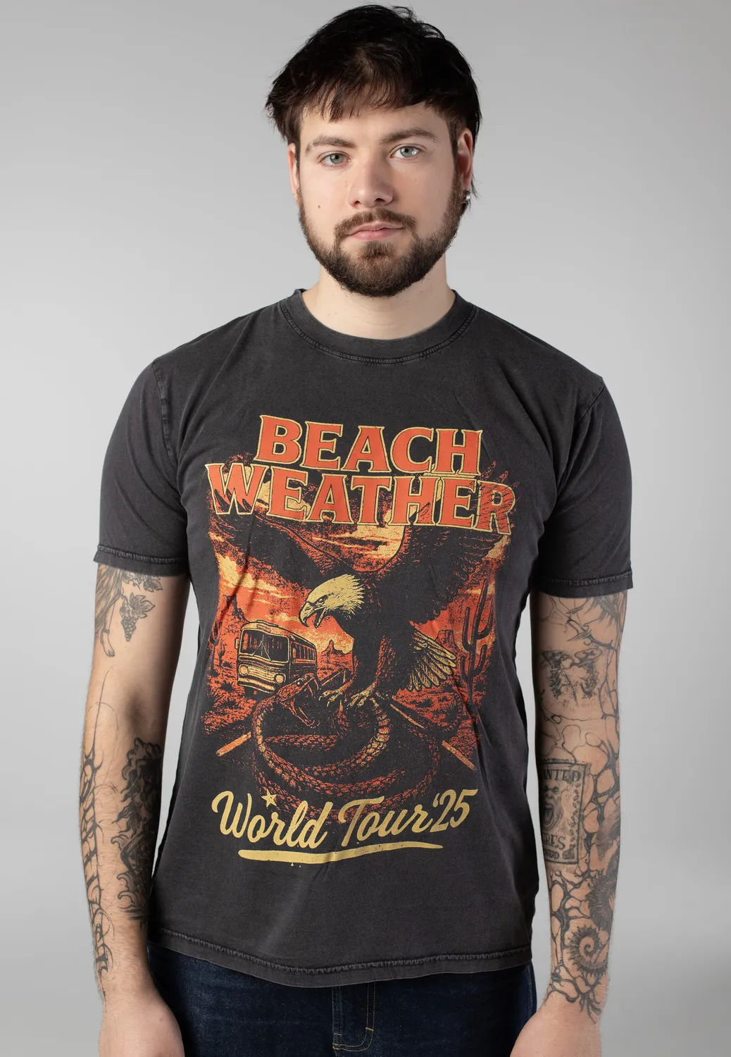 Impericon Tour 2025 Stone Washed Black T-Shirt schwarz