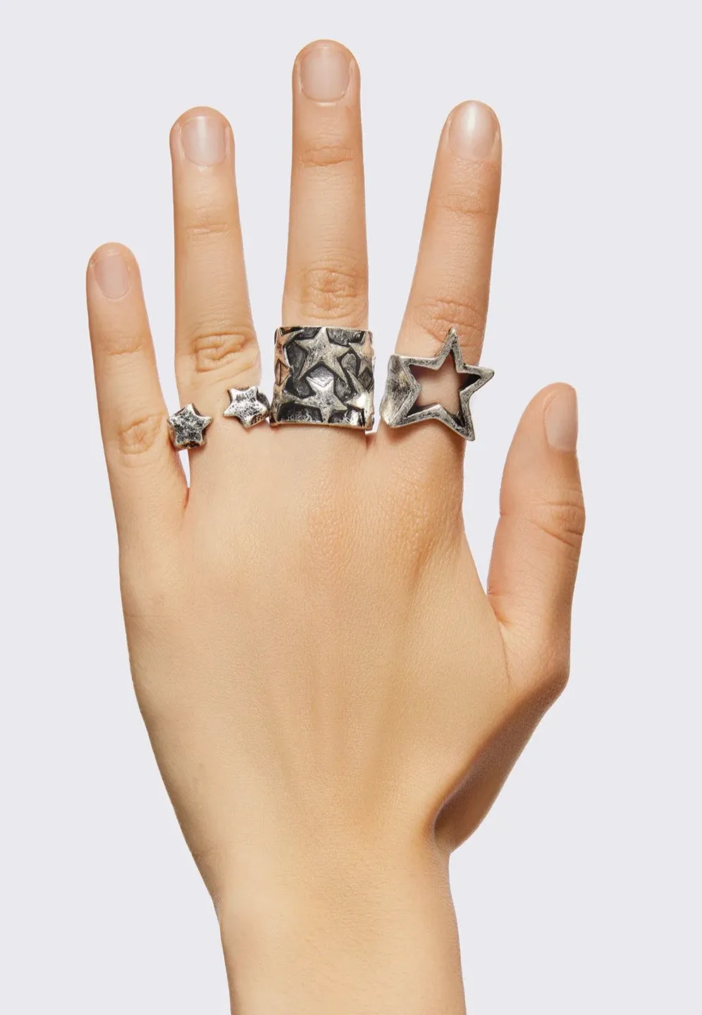 Impericon Galaxia Silver Ring Set silber Gothic