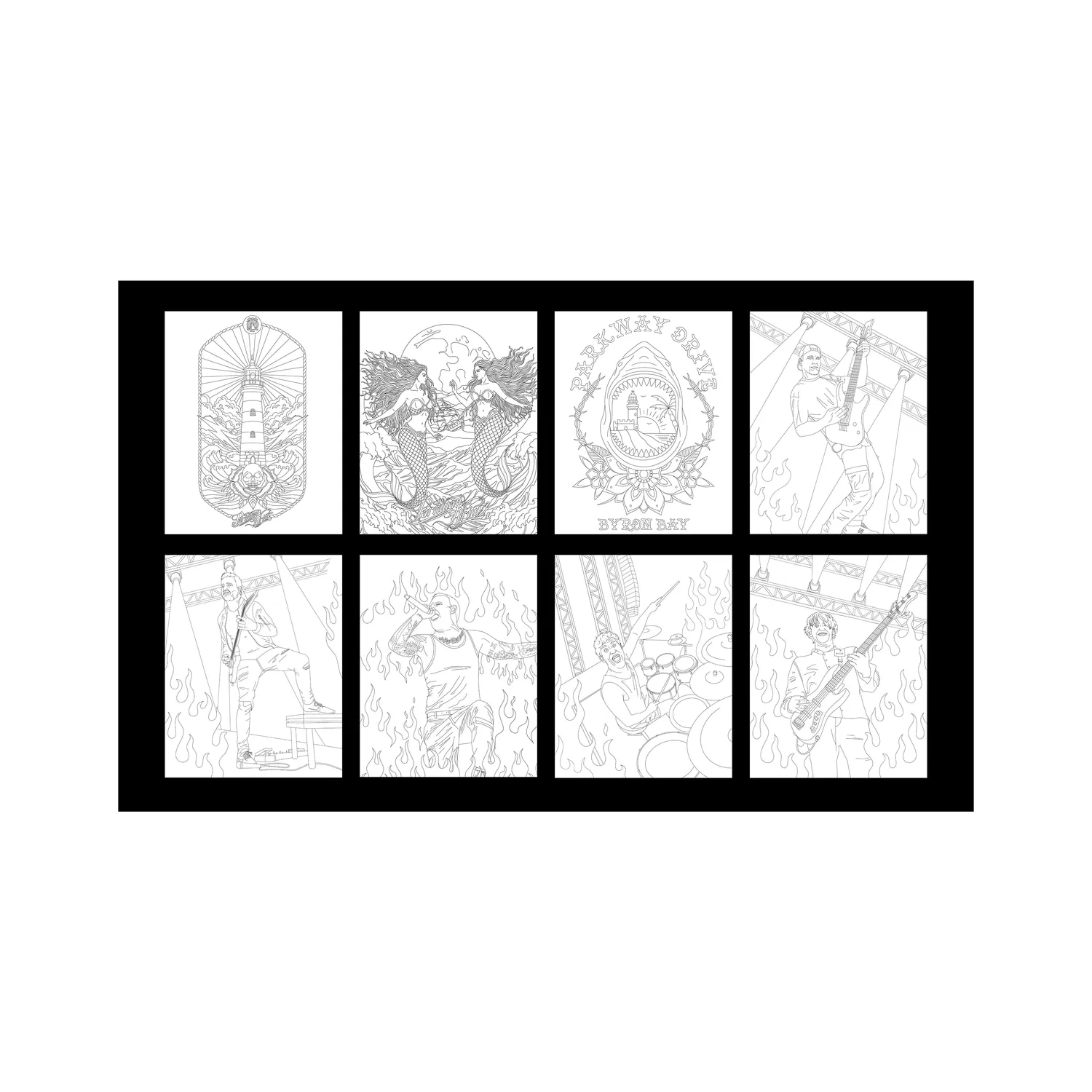 Parkway Drive Colouring Book Malbuch Set 8 Buntstifte