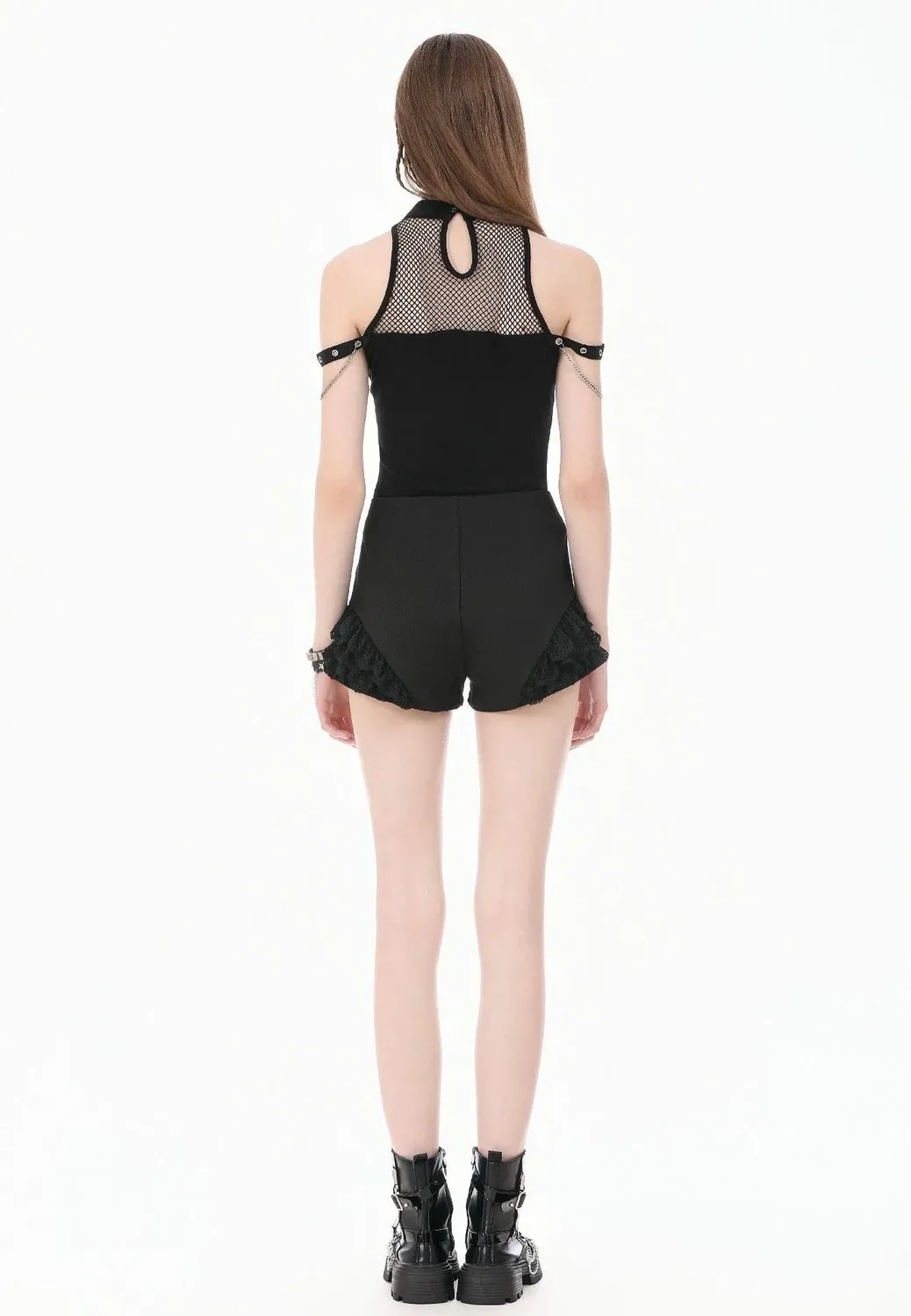 Impericon Night Ban Punk Shorts Schwarz Nylon