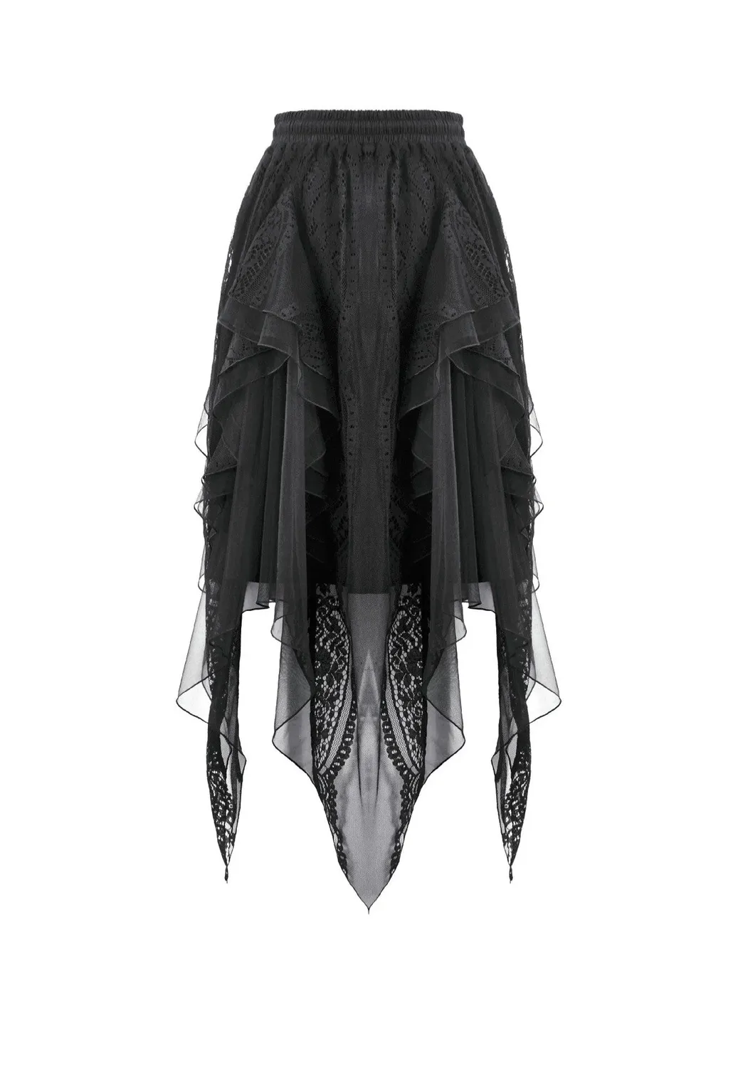 Impericon Gothic Shadow Mist Layered Mesh Rock schwarz