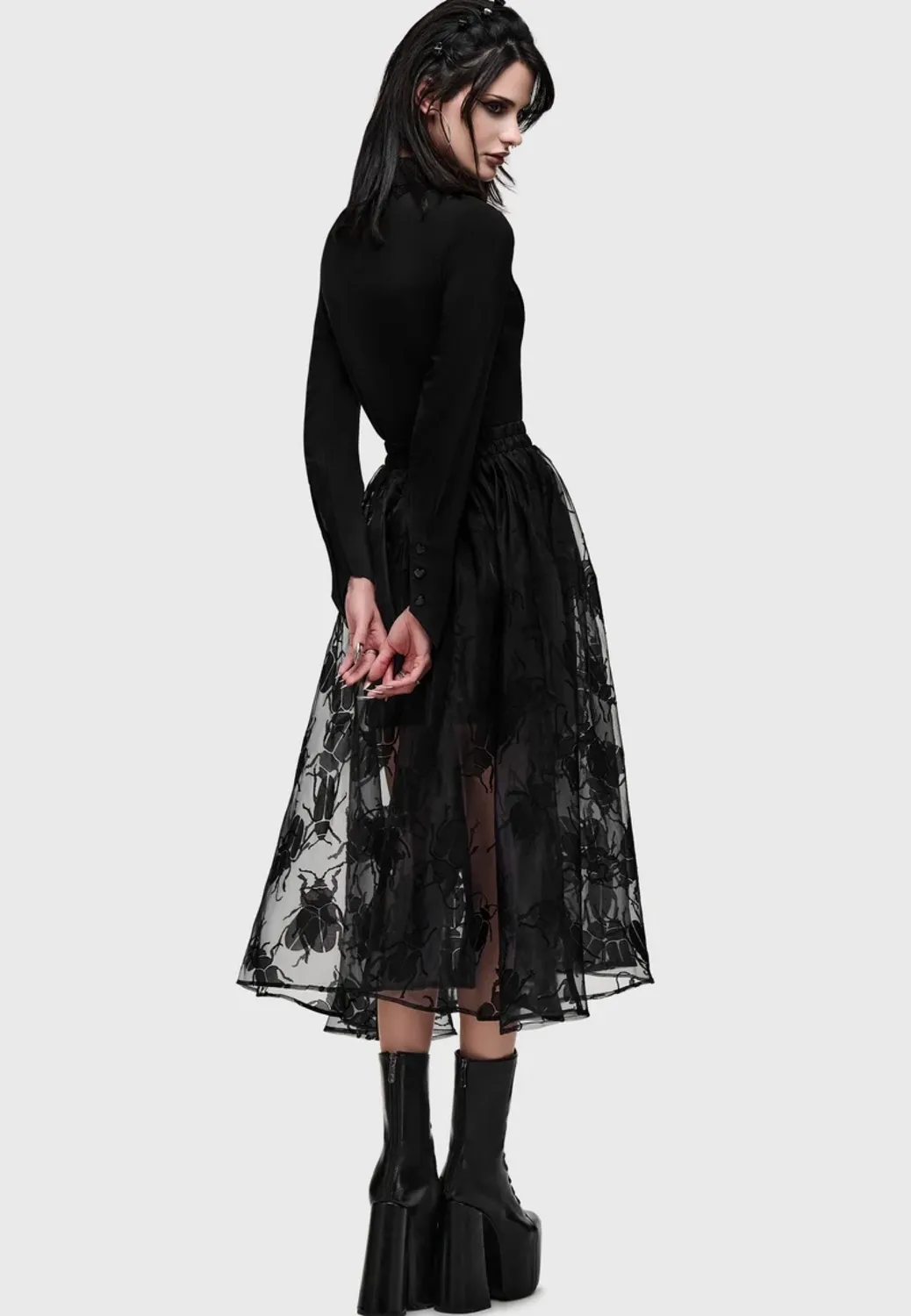 Impericon Insecta Midi Black Mesh Rock schwarz M