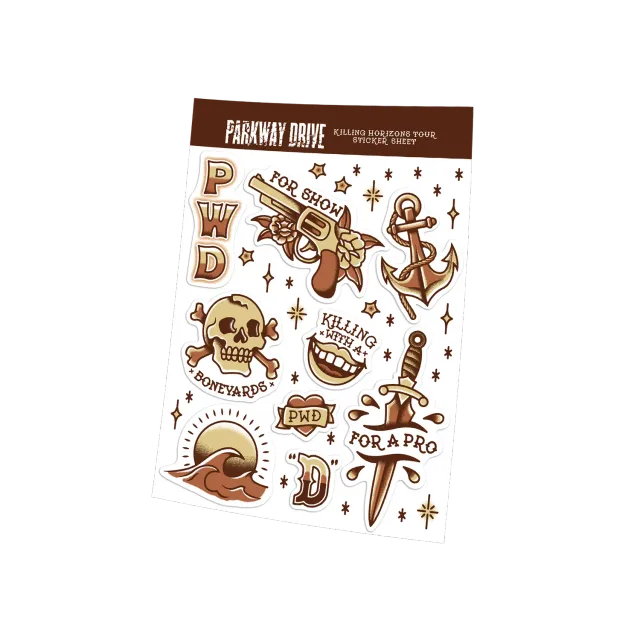 Parkway Drive Killing Horizons Stickerbogen 9 Vinyl-Aufkleber