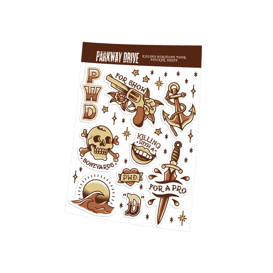 Parkway Drive Killing Horizons Stickerbogen 9 Vinyl-Aufkleber