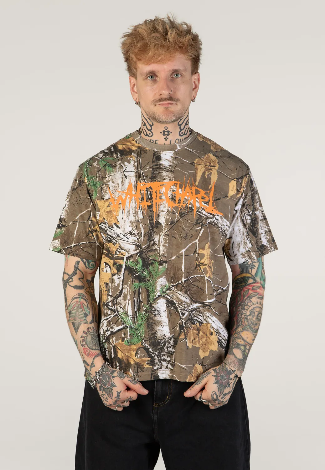 Impericon Logo Real Camo T-Shirt Grün Unisex