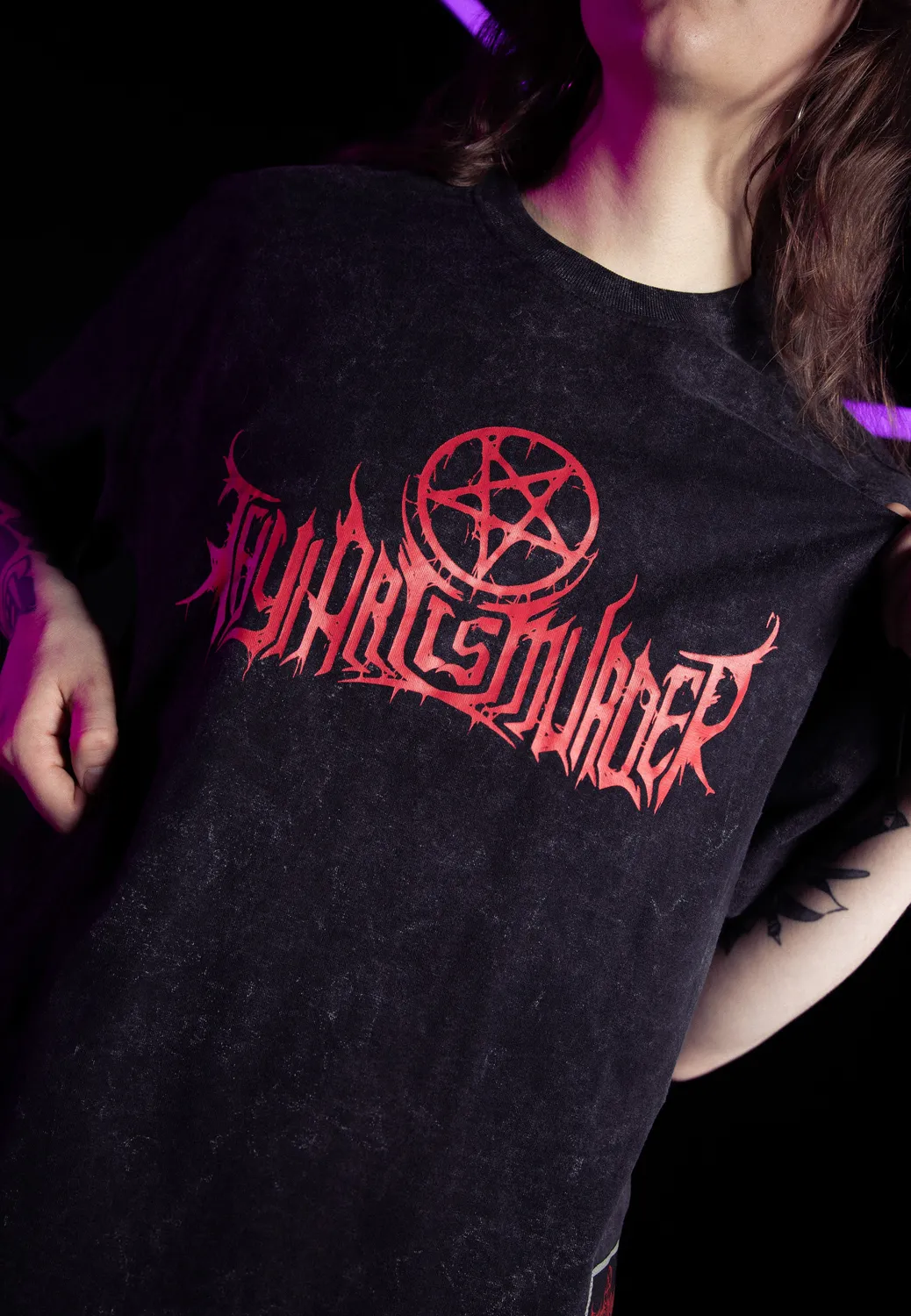 Impericon Logo Acid Wash Premium T-Shirt schwarz Limited