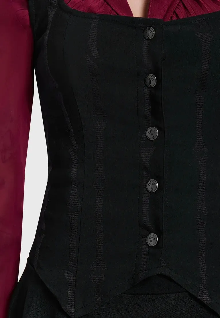 Impericon Bone Stripe Black Korsett schwarz
