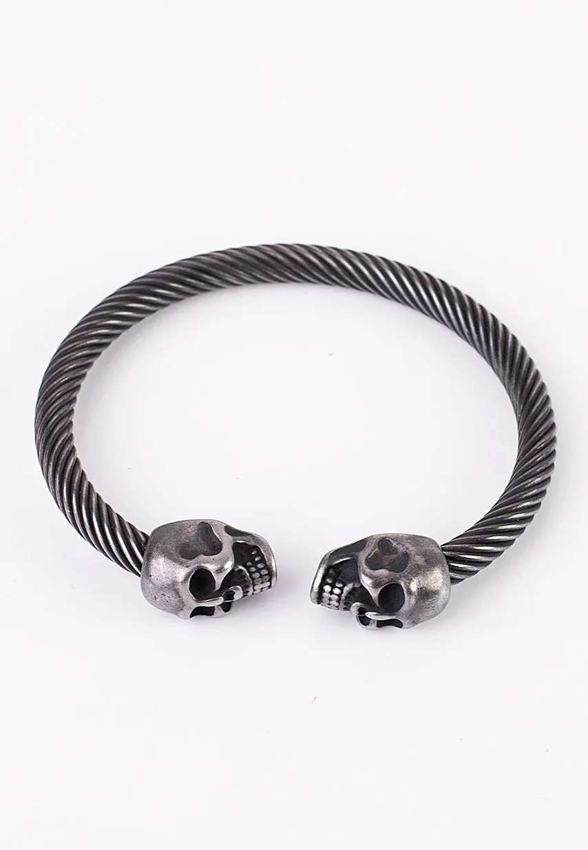 Impericon Double Skull Armreif grau Onesize