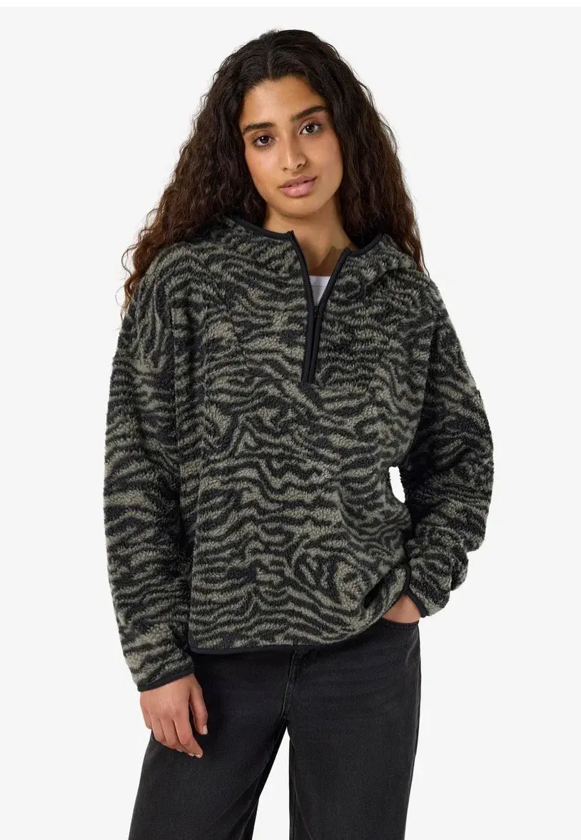 Impericon Cozy Halfway AOP Zip Kalamata/Zebra Sweater grün