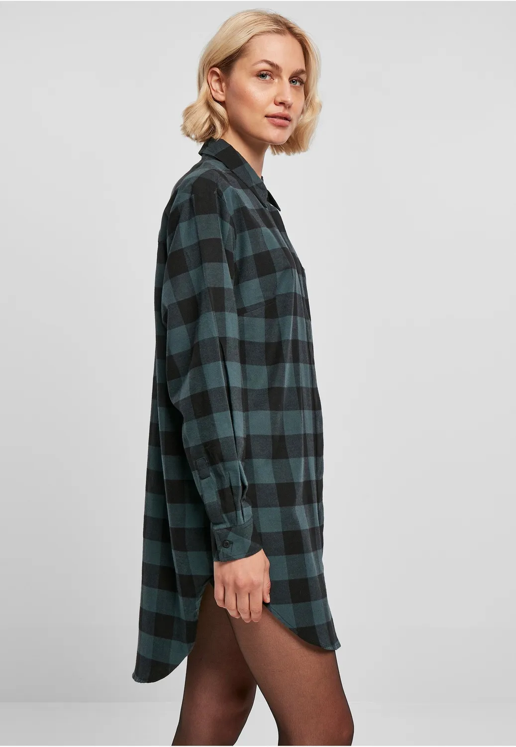 Impericon Ladies Oversized Check Flannel Kleid jasper