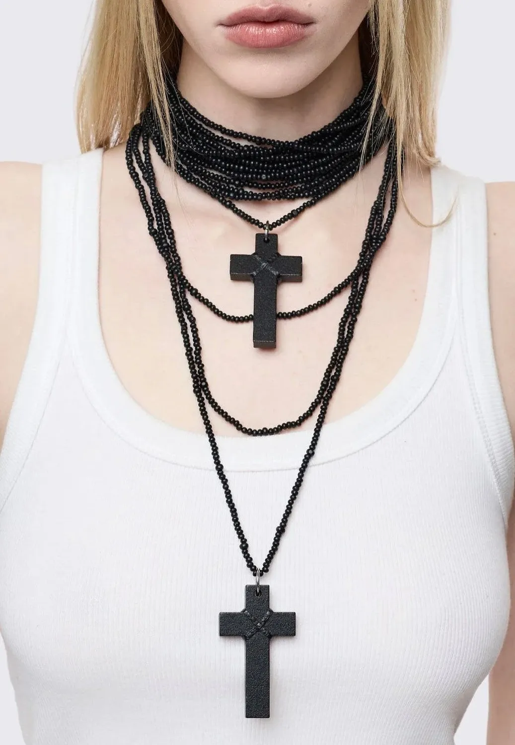 Impericon Penance Beaded Black Kette Schwarz Onesize Holz