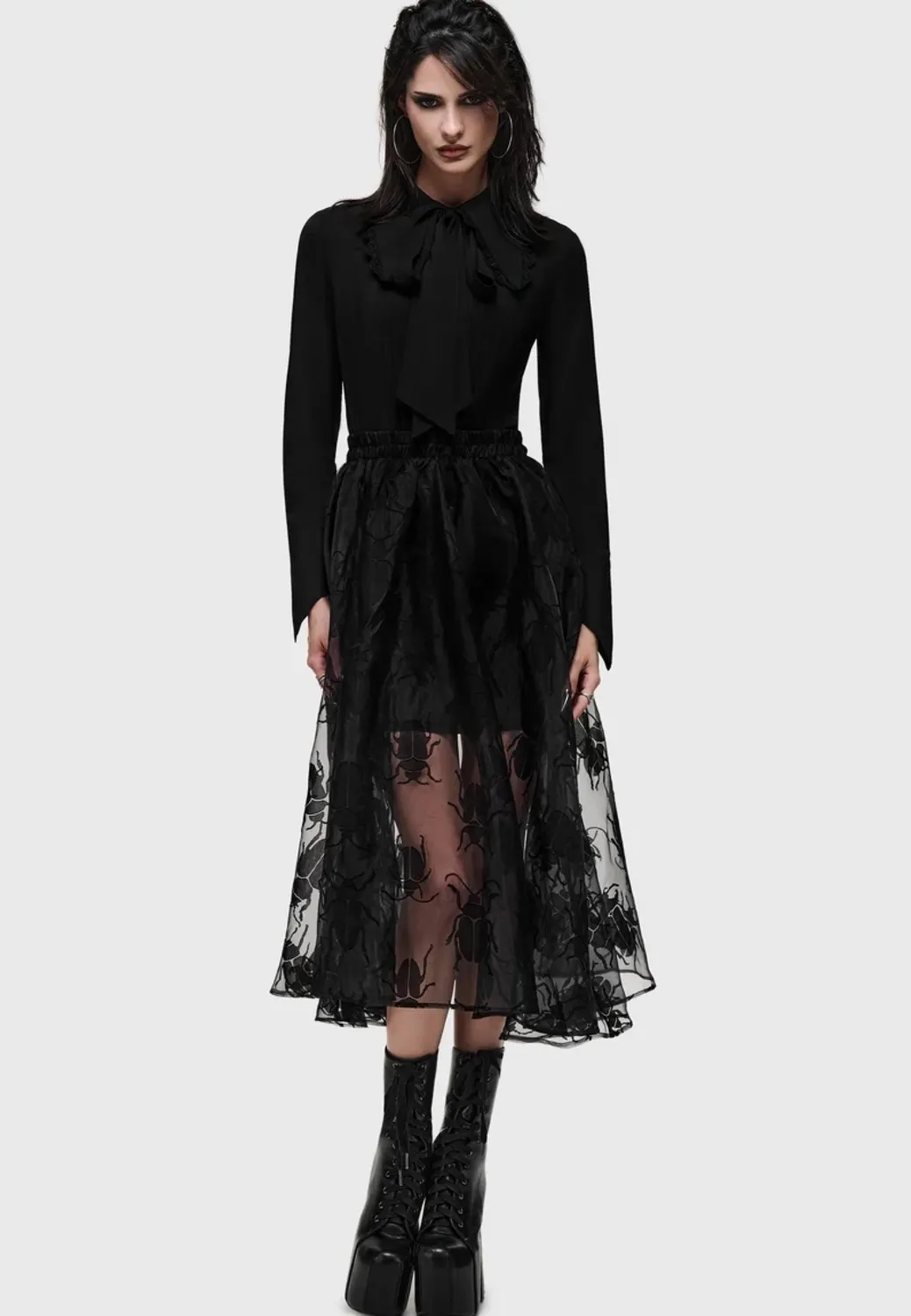 Impericon Insecta Midi Black Mesh Rock schwarz M