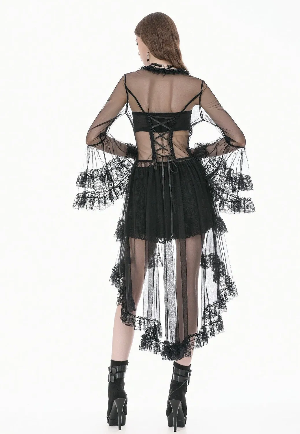 Impericon Gothic Retro Lace Kleid Schwarz Mini