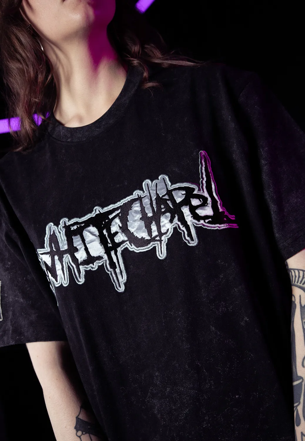 Impericon Logo Acid Wash Premium T-Shirt schwarz