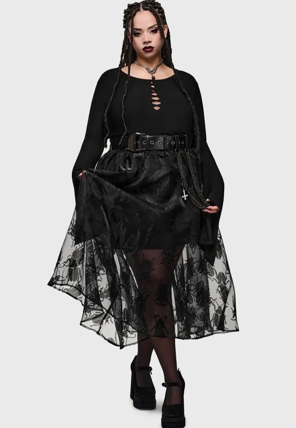 Impericon Insecta Midi Black Mesh Rock schwarz M