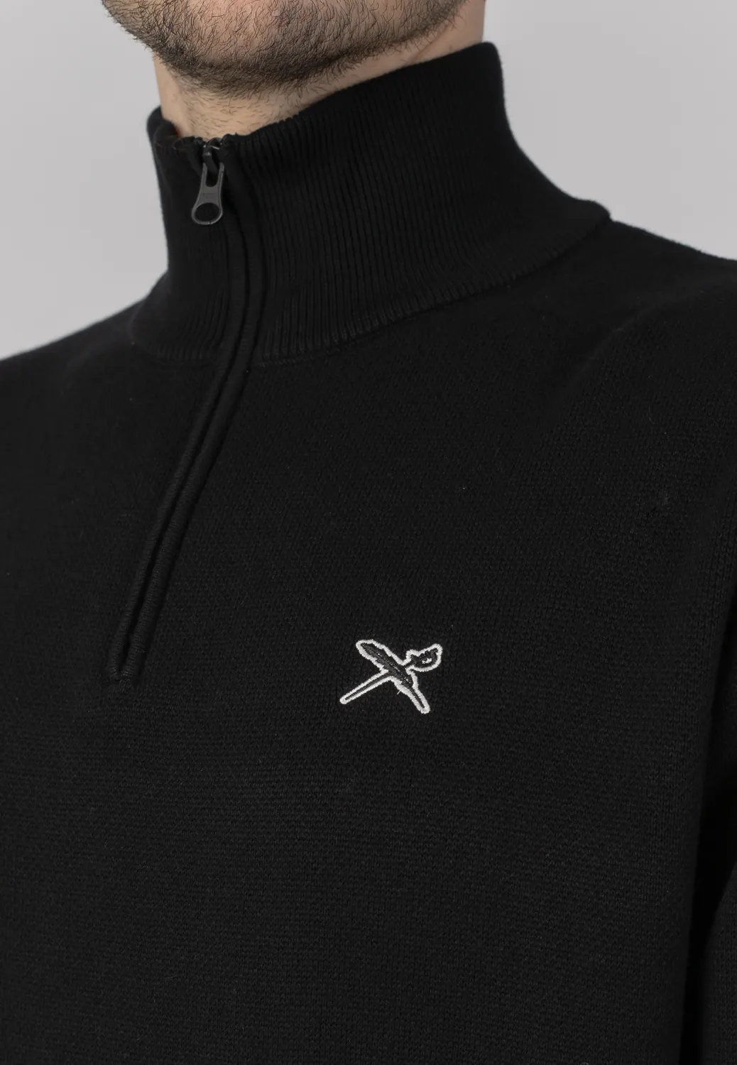 Impericon Heavy Flag Knit Troyer Pullover Schwarz Vegan