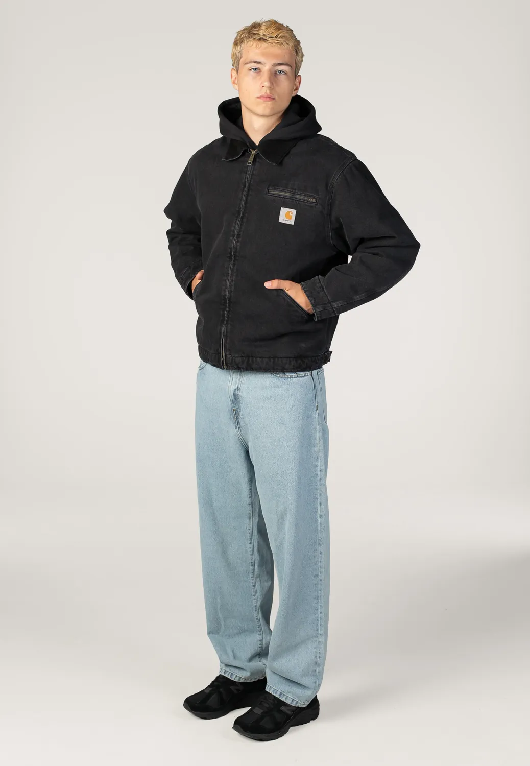 Impericon OG Detroit Stone Washed Black/Black Jacke Denim