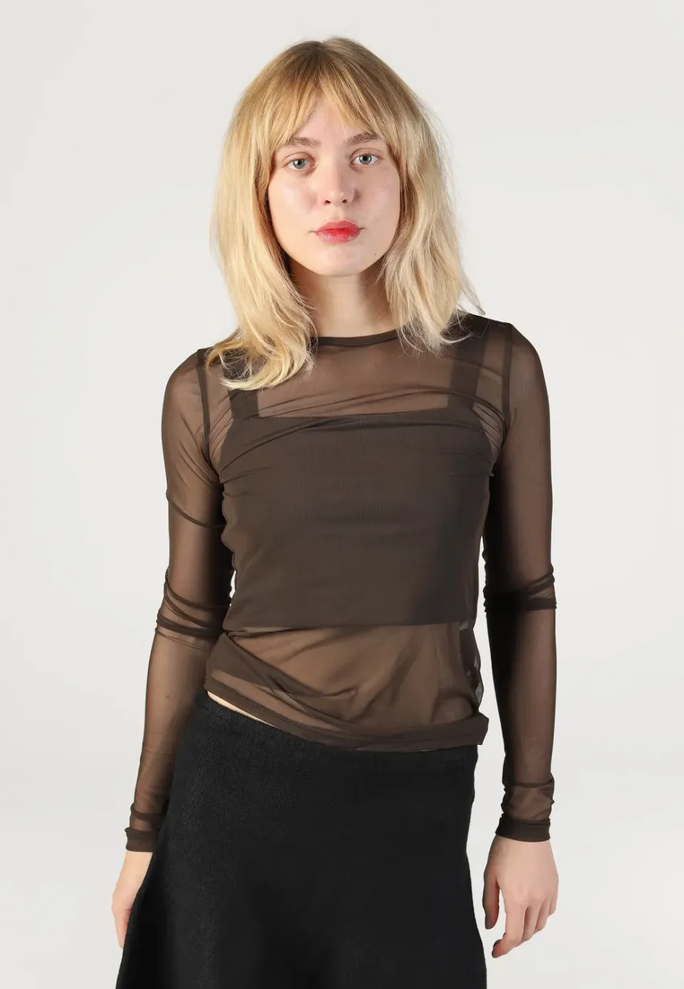 Impericon Judith Mesh Chocolate Brown Oberteil