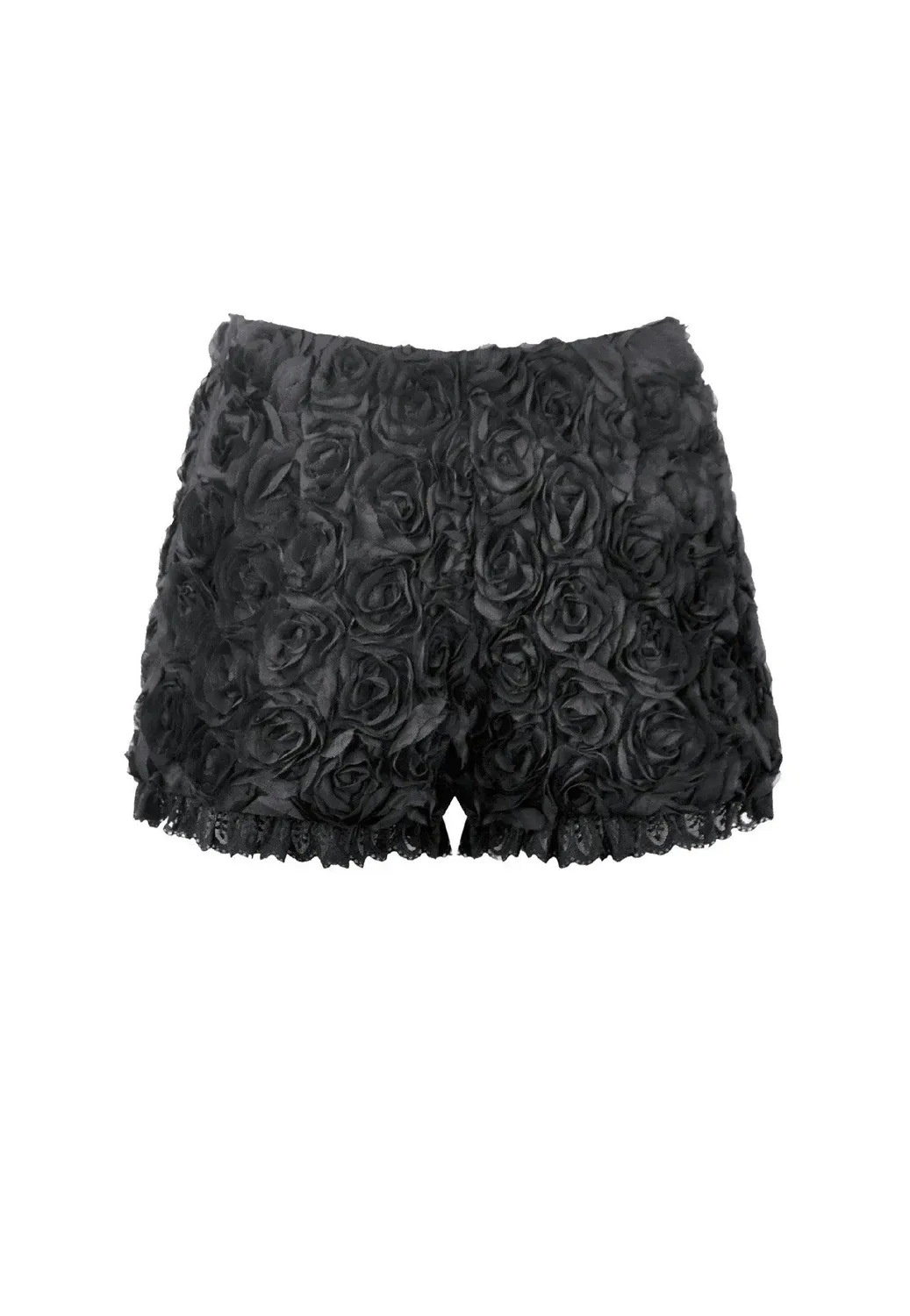 Impericon Dark Rose Gothic 3D Floral Shorts schwarz