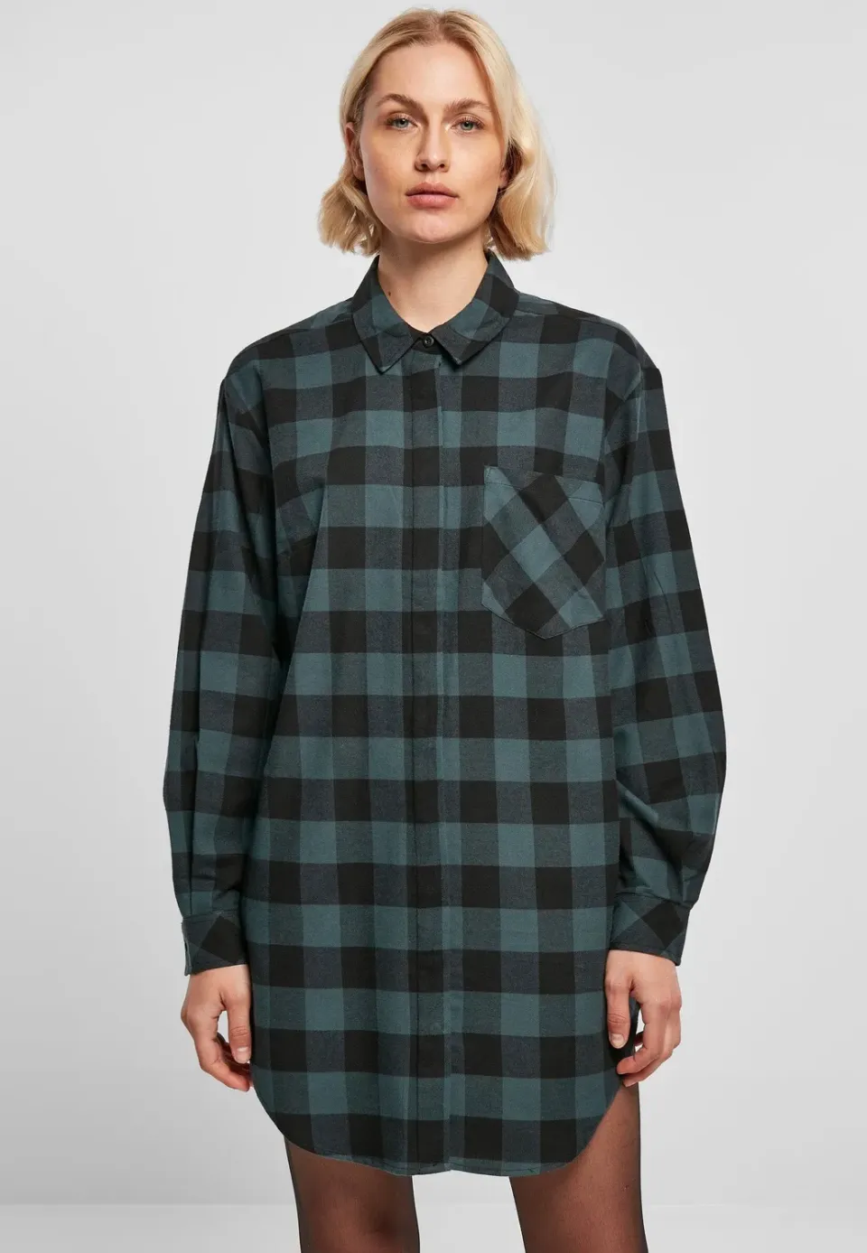 Impericon Ladies Oversized Check Flannel Kleid jasper