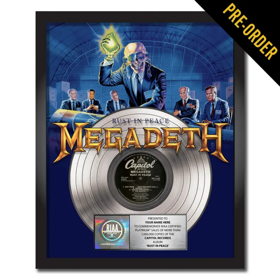 Megadeth Rust In Peace Plakette Platin-Vinyl personalisiert