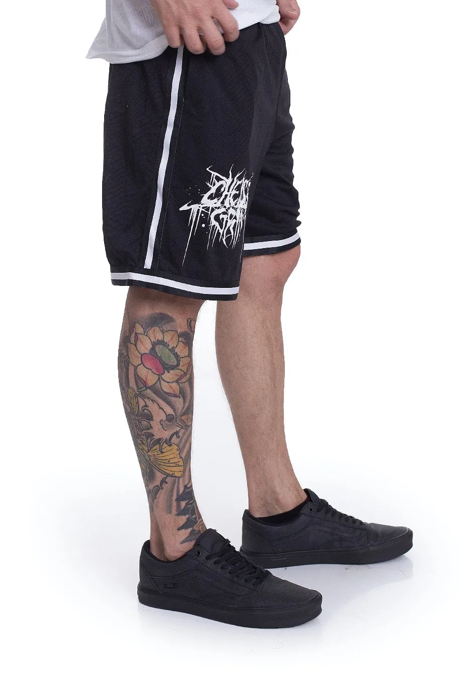 Impericon Logo Striped Shorts schwarz Mesh Loose Fit