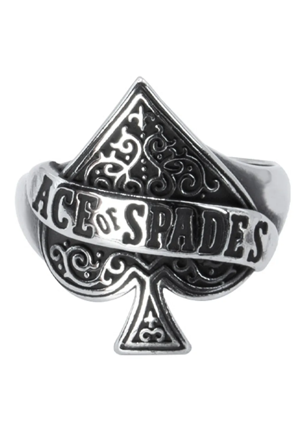 Impericon Pik Ass Ring Größe 59 mm grau