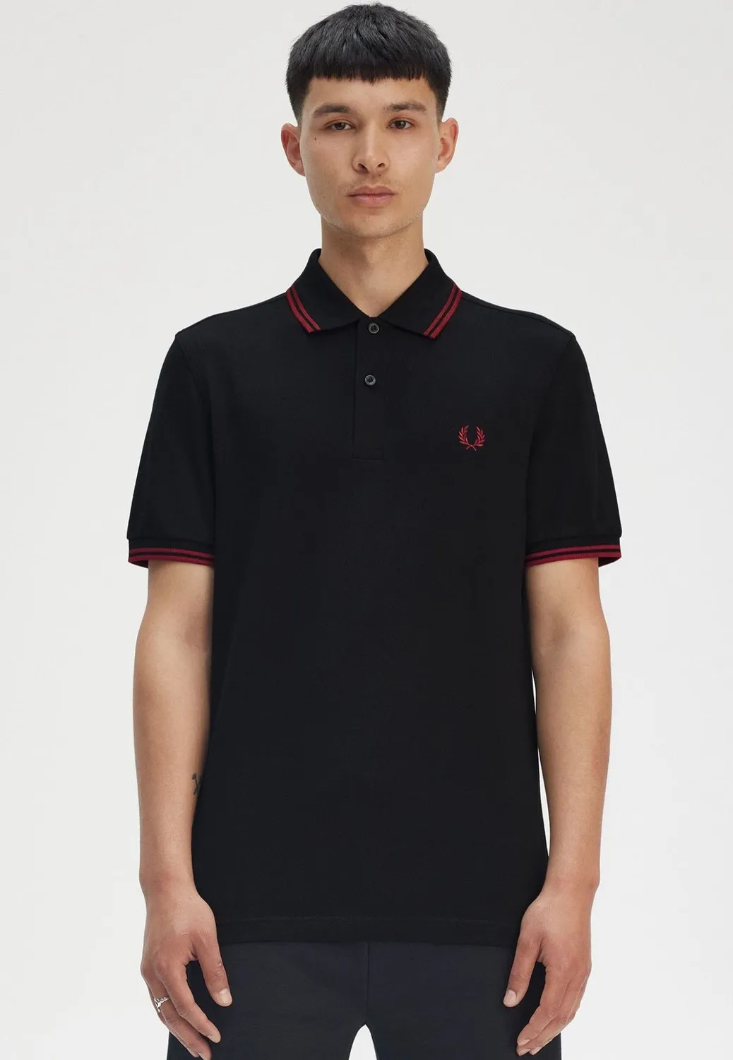 Impericon Twin Tipped Black Burnt Red Polo Baumwolle