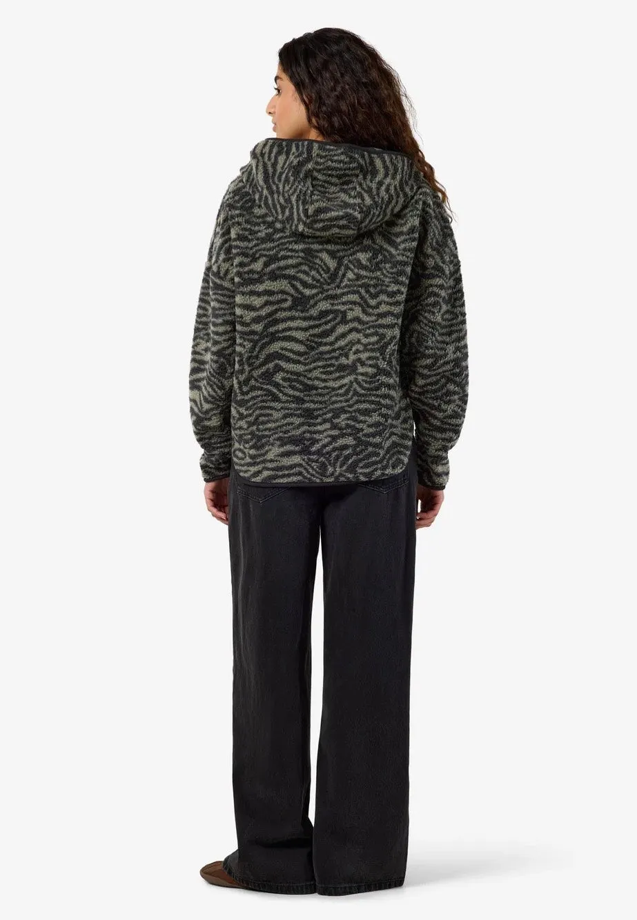 Impericon Cozy Halfway AOP Zip Kalamata/Zebra Sweater grün
