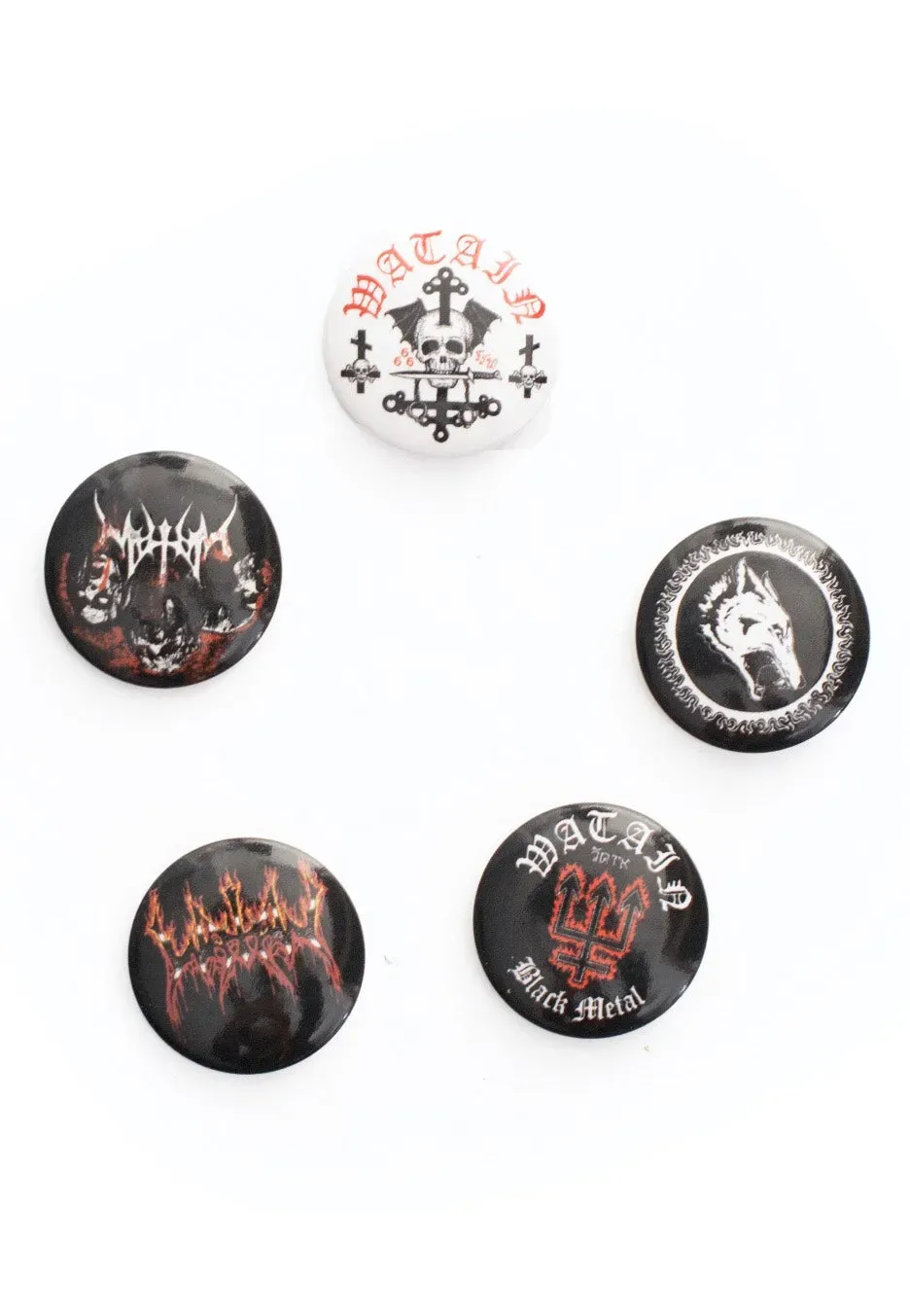 Impericon Black Metal Militia 5er Button Set bunt