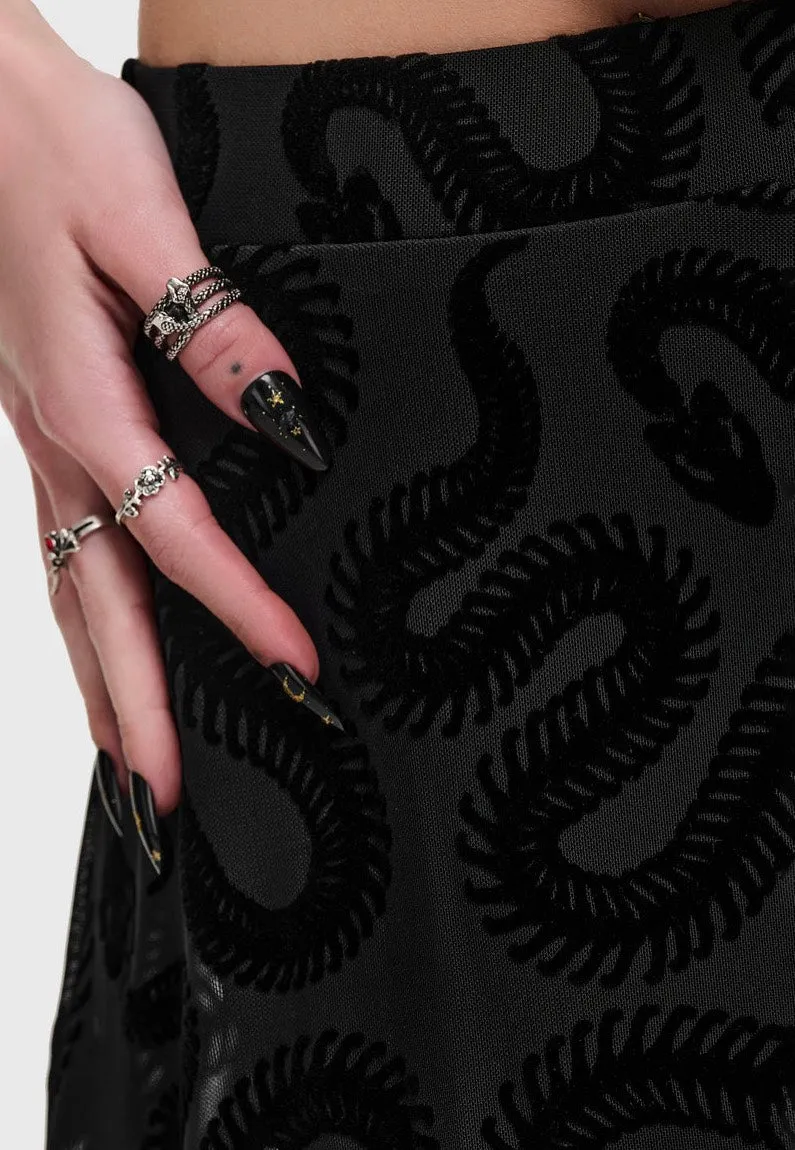 Impericon Serpentes Midi Rock schwarz Mesh
