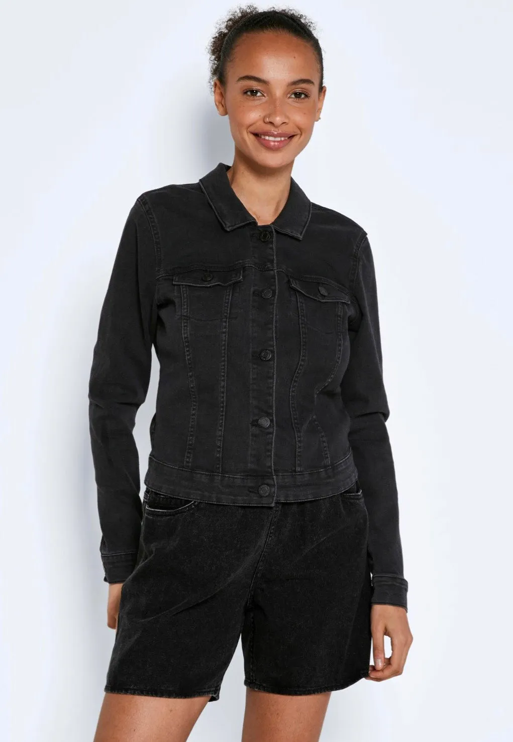 Impericon Debra Black Jeansjacke Damen schwarz kurz