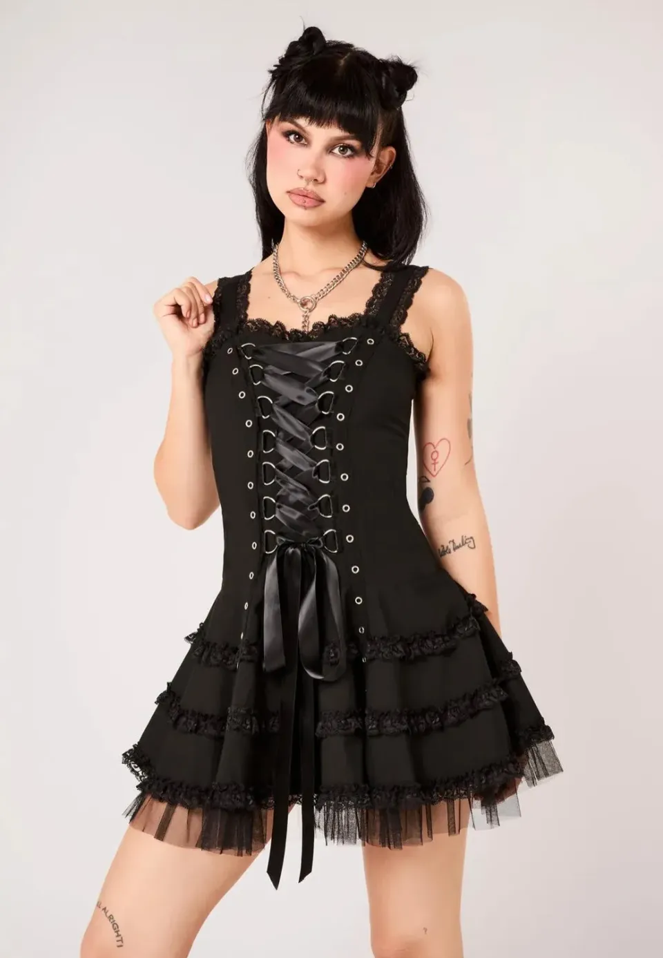 Impericon Harley Plain Black Kleid schwarz