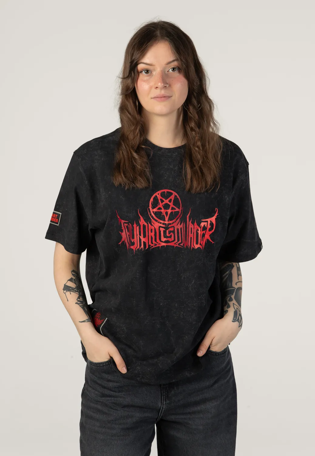Impericon Logo Acid Wash Premium T-Shirt schwarz Limited