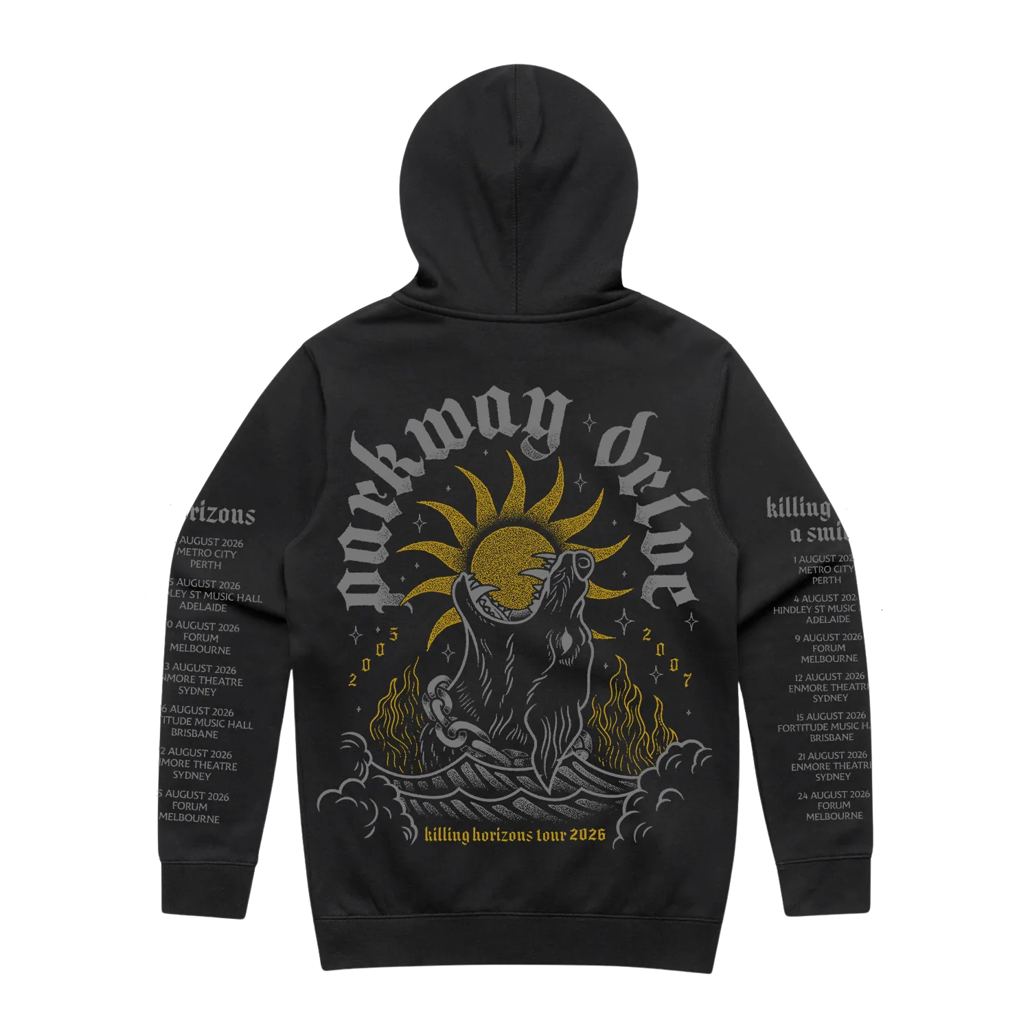 Parkway Drive Killing Horizons Wolf Tour Zip-Hoodie schwarz