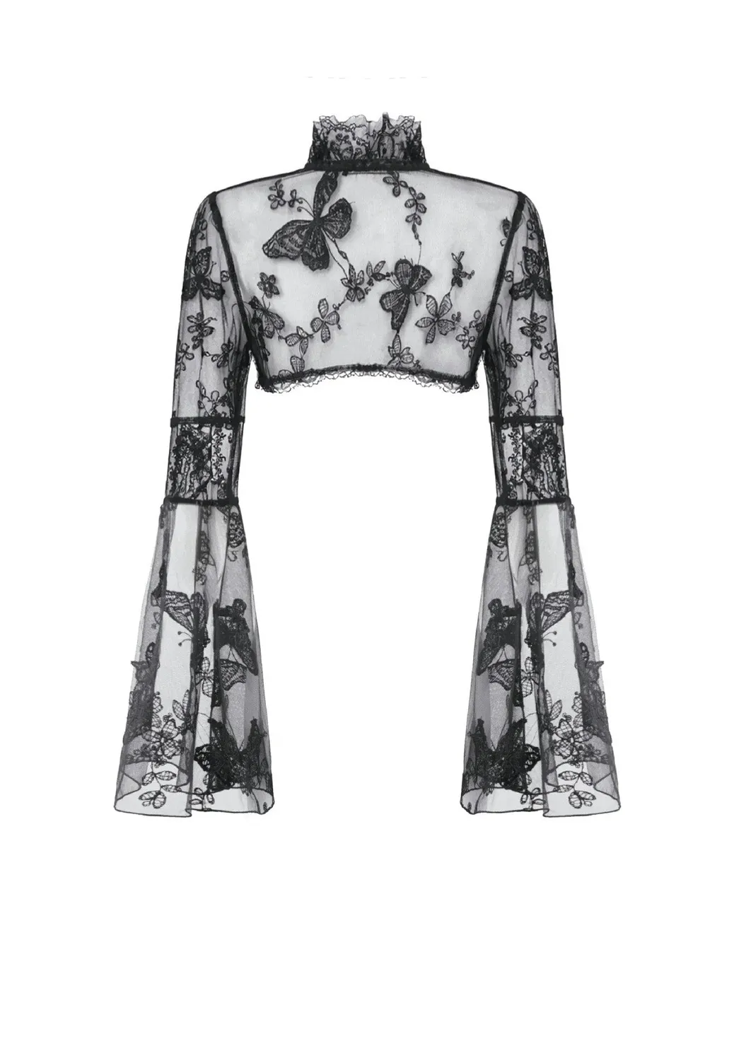 Impericon Gothic Ruffled Butterfly Bolero schwarz Spitze S-XXL
