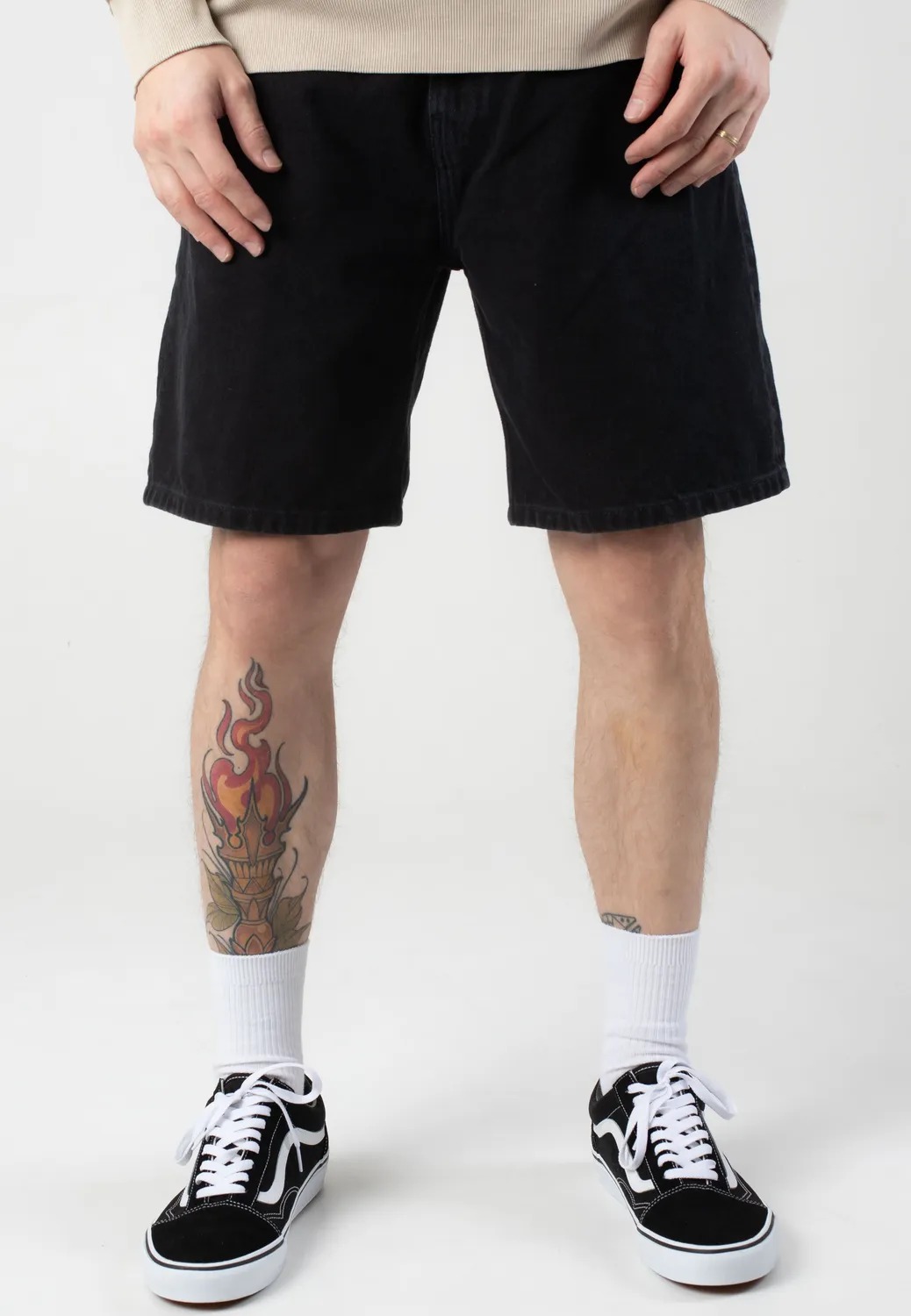 Impericon Nolan Shorts washed black Denim Relaxed
