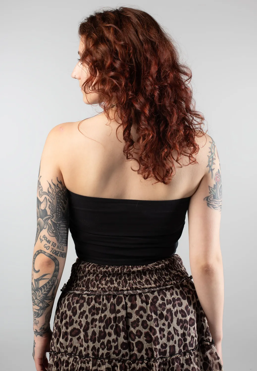 Impericon Brandon Bandeau Oberteil black bright white